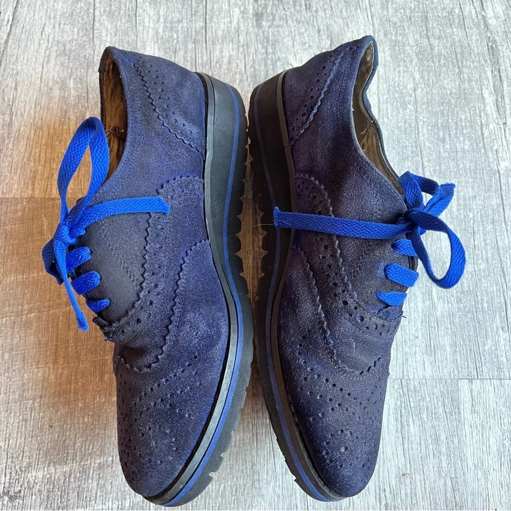 Marc Fisher Women's Navy Blue Suede Lace Up Oxford Shoes Size 8